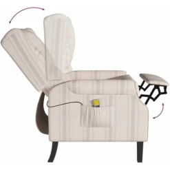 Poltrona Massaggiante Reclinabile Con Motivo A Righe In Tessuto VidaXL -Negozio al dettaglio VIDAXL || HOMCOM || Songmics 60870055 5