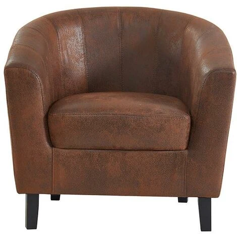 Poltrona Cabriolet In Microfibra Invecchiata Marrone - CRISTOBAL II 3 Poltrona Cabriolet In Microfibra Invecchiata Marrone - CRISTOBAL II - immagine 3