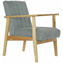 Poltrona DKD Home Decor Naturale Poliestere Blu Cielo Pino (63 X 68 X 81 Cm)