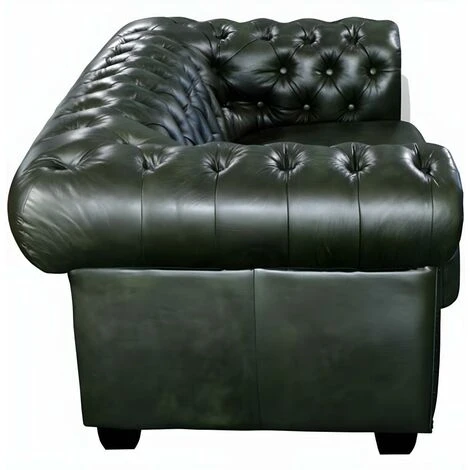 Divano Chesterfield A 2 Posti 100% Cuoio Di Bufalo Verde Imperiale - BRENTON 3 Divano Chesterfield A 2 Posti 100% Cuoio Di Bufalo Verde Imperiale - BRENTON - immagine 3