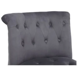 Poltrona Crapaud In Velluto Grigio - MELOSIA -Negozio al dettaglio VIDAXL || HOMCOM || Songmics 61536766 3