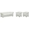 Divano 3 Posti E 2 Poltrone CHESTERFIELD In Similpelle Bianco