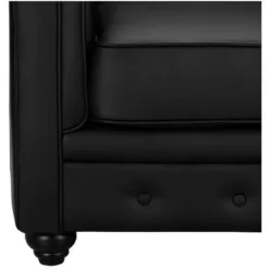 Divano 3 Posti E 2 Poltrone CHESTERFIELD In Similpelle Bianco -Negozio al dettaglio VIDAXL || HOMCOM || Songmics 61562033 3