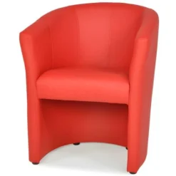 Poltrona Cabriolet In Similpelle Rosso - RANIN