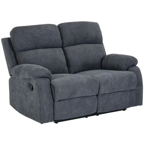 Divano Relax 2 Posti In Tessuto Antracite TOLZANO 1 Divano Relax 2 Posti In Tessuto Antracite TOLZANO
