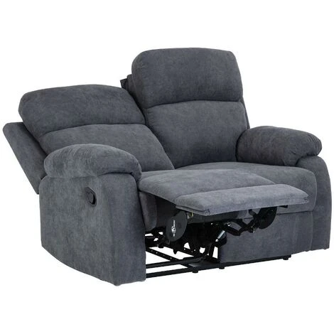 Divano Relax 2 Posti In Tessuto Antracite TOLZANO 4 Divano Relax 2 Posti In Tessuto Antracite TOLZANO - immagine 4