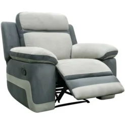 Poltrona Relax In Microfibra Grigio E Antracite - TALCA -Negozio al dettaglio VIDAXL || HOMCOM || Songmics 61597697 3