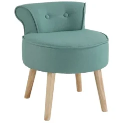 Poltrona Crapaud In Tessuto Verde Acqua - SAVEA