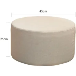 Rebecca Mobili Pouf Poggiapiedi Piatto Rotondo Tessuto Beige Vintage 25x45x45 7 Rebecca Mobili Pouf Poggiapiedi Piatto Rotondo Tessuto Beige Vintage 25x45x45 -Negozio al dettaglio VIDAXL || HOMCOM || Songmics 63100683 3