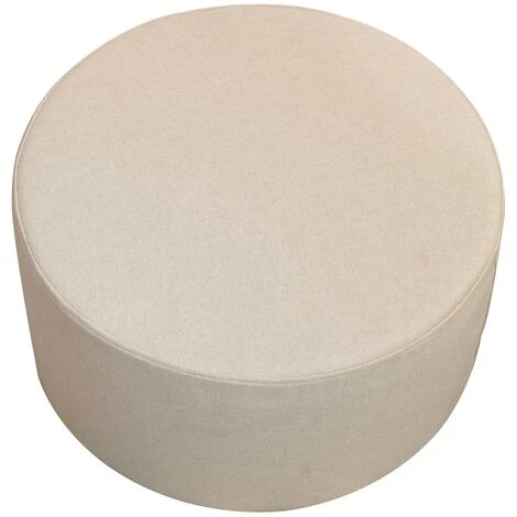 Rebecca Mobili Pouf Poggiapiedi Piatto Rotondo Tessuto Beige Vintage 25x45x45 4 Rebecca Mobili Pouf Poggiapiedi Piatto Rotondo Tessuto Beige Vintage 25x45x45 - immagine 4
