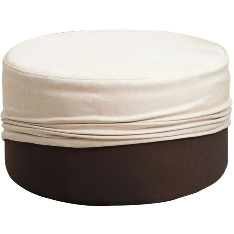 Rebecca Mobili Pouf Poggiapiedi Piatto Rotondo Tessuto Beige Vintage 25x45x45 5 Rebecca Mobili Pouf Poggiapiedi Piatto Rotondo Tessuto Beige Vintage 25x45x45 - immagine 5
