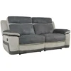 Divano 3 Posti Relax In Microfibra Antracite E Grigio - TALCA