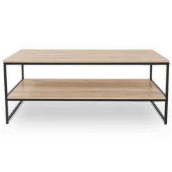 Tavolino Basso DETROIT Con Doppio Piano 113 Cm Design Industriale -Negozio al dettaglio VIDAXL || HOMCOM || Songmics 63565073 4