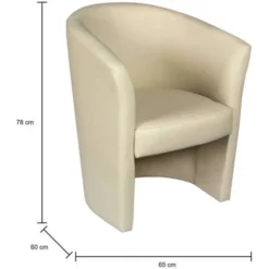 Dmora Poltrona Con Rivestimento In Ecopelle, Colore Beige, Misure 65 X 78 X 60 Cm 7 Dmora Poltrona Con Rivestimento In Ecopelle, Colore Beige, Misure 65 X 78 X 60 Cm -Negozio al dettaglio VIDAXL || HOMCOM || Songmics 63751308 3