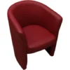 Dmora Poltrona Con Rivestimento In Ecopelle, Colore Rosso, Cm 65 X 78 X 60