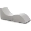 Talamo Italia Letto Pieghevole Andreina, Pouf Trasformabile In Letto Singolo, 100% Made In Italy, Pouf Trasformabile In Una Chaise Longue In Ecopelle, Cm 130x50h50, Bianco