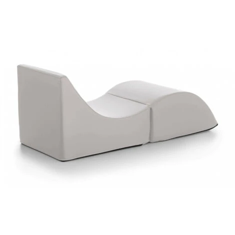 Talamo Italia Letto Pieghevole Andreina, Pouf Trasformabile In Letto Singolo, 100% Made In Italy, Pouf Trasformabile In Una Chaise Longue In Ecopelle, Cm 130x50h50, Bianco 4 Talamo Italia Letto Pieghevole Andreina, Pouf Trasformabile In Letto Singolo, 100% Made In Italy, Pouf Trasformabile In Una Chaise Longue In Ecopelle, Cm 130x50h50, Bianco - immagine 4