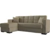 Dmora Divano Letto Fernando, Divano Letto Ad Angolo Con Penisola Reversibile, Sofà Contenitore Da Soggiorno Con Chaislongue E 2 Cuscini, Cm 230x150h81, Beige