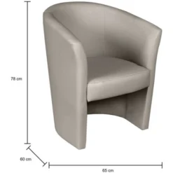 Dmora Poltrona Con Rivestimento In Ecopelle, Colore Grigio, Cm 65 X 78 X 60 -Negozio al dettaglio VIDAXL || HOMCOM || Songmics 63754713 3