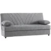 Dmora Divano Letto Ramon, Divano Letto Contenitore A 3 Posti Con 2 Cuscini Inclusi, Sofà Da Soggiorno In Tessuto Imbottito Con Apertura Click-clack, Cm 181x81h88, Grigio