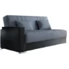 Dmora Divano Letto Sergio, Divano Letto Contenitore A 3 Posti In Ecopelle E Tessuto, Sofà Da Soggiorno Con Apertura Click-clack E 2 Cuscini Inclusi, Cm 230 X96h101, Nero E Grigio