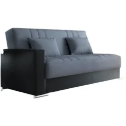 Dmora Divano Letto Sergio, Divano Letto Contenitore A 3 Posti In Ecopelle E Tessuto, Sofà Da Soggiorno Con Apertura Click-clack E 2 Cuscini Inclusi, Cm 230 X96h101, Nero E Grigio -Negozio al dettaglio VIDAXL || HOMCOM || Songmics 63755257 3