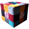 Pouf Patchwork Velour Quadrato, 40x40x41 Cm