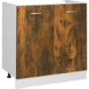 Mobile Sottolavello Rovere Fumo 80x46x81,5 Cm Legno Multistrato VidaXL