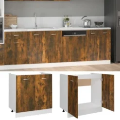 Mobile Sottolavello Rovere Fumo 80x46x81,5 Cm Legno Multistrato VidaXL -Negozio al dettaglio VIDAXL || HOMCOM || Songmics 64153769 4