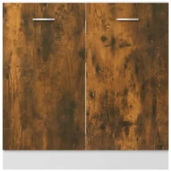 Mobile Sottolavello Rovere Fumo 80x46x81,5 Cm Legno Multistrato VidaXL -Negozio al dettaglio VIDAXL || HOMCOM || Songmics 64153769 5