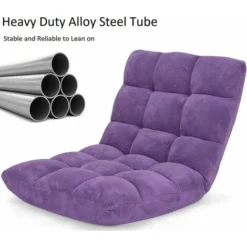 GIANTEX Sedia Da Pavimento, Imbottita, Pieghevole, Cuscino Da Pavimento Regolabile A 14 Livelli, Con Schienale, Pugilato, Per Meditazione E Finestra, Colore: Viola -Negozio al dettaglio VIDAXL || HOMCOM || Songmics 64522026 5