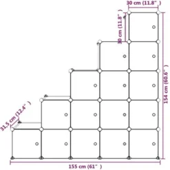 Scaffale Portaoggetti Per Bambini Con 15 Cubi Bianchi In PP VidaXL -Negozio al dettaglio VIDAXL || HOMCOM || Songmics 64882856 3