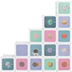 Scaffale Portaoggetti Per Bambini Con 15 Cubi Bianchi In PP VidaXL -Negozio al dettaglio VIDAXL || HOMCOM || Songmics 64882856 4