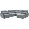 Divano Panoramico Angolare Relax Elettrico Modulare In Tessuto Grigio - Angolo A Destra - CAMBODIA