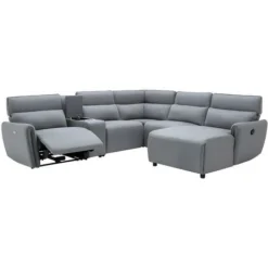 Divano Panoramico Angolare Relax Elettrico Modulare In Tessuto Grigio - Angolo A Destra - CAMBODIA -Negozio al dettaglio VIDAXL || HOMCOM || Songmics 65608004 3