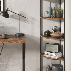 Scaffale Angolare „Fyrk“ Legno Antico/nero 5 Ripiani Vicco -Negozio al dettaglio VIDAXL || HOMCOM || Songmics 65827664 5