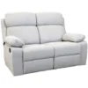 Divano Con Recliner Annika 2 Posti Tessuto Grigio, 145x93x101 Cm