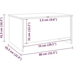 Tavolino Rovere Marrone 80x55,5x41,5 Cm In Legno Multistrato VidaXL -Negozio al dettaglio VIDAXL || HOMCOM || Songmics 66341915 3