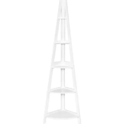 GOPLUS Scaffale Ad Angolo Con 5 Ripiani, Libreria A Scala, Scaffale Per Piante, Per Soggiorno Bagno Camera Da Letto Studio, 39 X 39 X 175 Cm, Bianco -Negozio al dettaglio VIDAXL || HOMCOM || Songmics 66683514 4