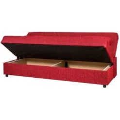 Divano Letto 3 Posti Fiji Rosso Con Cassettone Contenitore, 184x80x86 Cm -Negozio al dettaglio VIDAXL || HOMCOM || Songmics 67360562 3