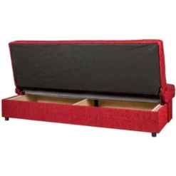 Divano Letto 3 Posti Fiji Rosso Con Cassettone Contenitore, 184x80x86 Cm -Negozio al dettaglio VIDAXL || HOMCOM || Songmics 67360562 4