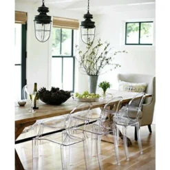 Poltrona In Policarbonato Trasparente Per Interno Camera Cameretta Salotto Ingresso Cucina -Negozio al dettaglio VIDAXL || HOMCOM || Songmics 6782741 5