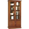 Vetrina Tinta Noce 90x41x186 Per Interno Sala Da Pranzo Salotto Cucina Ufficio Massello Arte Povera