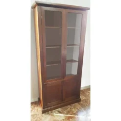 Vetrina Tinta Noce 90x41x186 Per Interno Sala Da Pranzo Salotto Cucina Ufficio Massello Arte Povera -Negozio al dettaglio VIDAXL || HOMCOM || Songmics 6783342 3