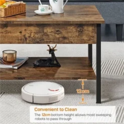 Yaheetech Tavolino Da Caffè Sollevabile Mobile Porta PC Richiudibile Da Divano In Legno E Metallo Industriale Marrone Rustico -Negozio al dettaglio VIDAXL || HOMCOM || Songmics 67946589 5