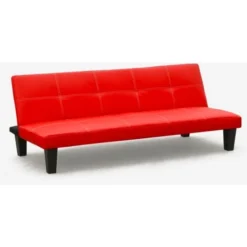 Divano Letto Pronto Letto 3 Posti In Similpelle Economico Topazio Colore: Rosso -Negozio al dettaglio VIDAXL || HOMCOM || Songmics 6845601 3