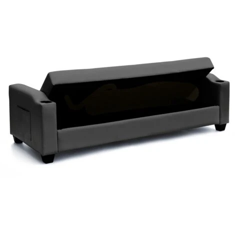 Divano Letto 2 Posti In Similpelle Reclinabile Ambra Pronto Letto Colore: Nero 5 Divano Letto 2 Posti In Similpelle Reclinabile Ambra Pronto Letto Colore: Nero - immagine 5