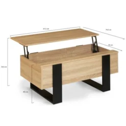 Tavolino PHOENIX In Legno E Nero -Negozio al dettaglio VIDAXL || HOMCOM || Songmics 68671028 5