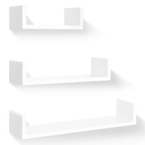 Set Di 3 Mensole Da Parete Bianche 60/45/30cm 5 Set Di 3 Mensole Da Parete Bianche 60/45/30cm - immagine 5