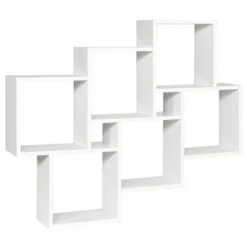 Scaffale A Parete LUCAS Bianco -Negozio al dettaglio VIDAXL || HOMCOM || Songmics 68671037 5